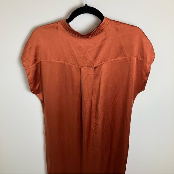 Banana Republic Serenade 100% Silk Shirtdress in Warm Copper Small - Picture 8 of 13